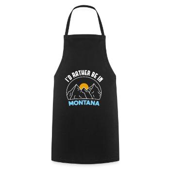 Urlaub in Montana Design für stolze Montaner - Kochschürze - Schwarz - Vorne - AI Model Male 185 dark (185cm)