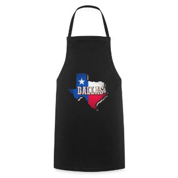 Dallas-Flaggendesign für stolze Texaner - Kochschürze - Schwarz - Vorne - AI Model Male 185 dark (185cm)