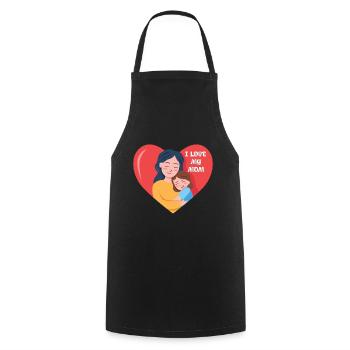 Mother's Day Love Design - Cooking Apron - black - Front - AI Model Male 185 dark (185cm)
