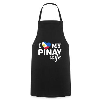 Pinay Wife Love for Filipino Americans - Cooking Apron - black - Front - AI Model Male 185 dark (185cm)