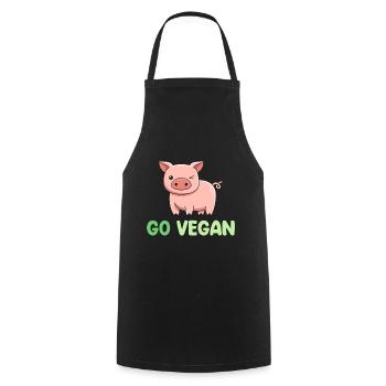 Pig design for proud vegans - Cooking Apron - black - Front - AI Model Male 185 dark (185cm)