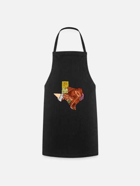 BBQ-Kartendesign für Liebhaber der texanischen - Kochschürze - Schwarz