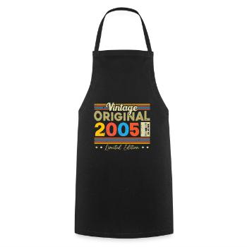 Vintage-Geburtstagsgeschenk Jahrgang 2005 - Kochschürze - Schwarz - Vorne - AI Model Male 185 dark (185cm)