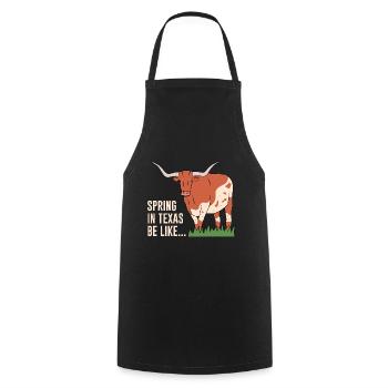 Texas Weather Spring Longhorn Design für stolze - Kochschürze - Schwarz - Vorne - AI Model Male 185 dark (185cm)