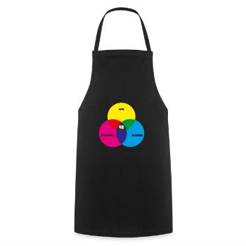 The answer is 42- Life the universe and e - Cooking Apron - black - Front - AI Model Male 185 dark (185cm)
