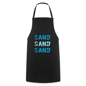 Sand Sand Sand / Sommer / Sprüche / Trend - Kochschürze - Schwarz - Vorne - AI Model Male 185 dark (185cm)