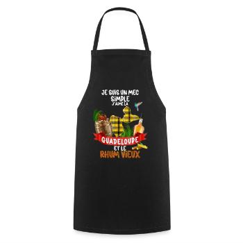 Guadeloupe et Le Rhum Vieux Pour Un Mec - Tablier de cuisine - noir - Devant - AI Model Male 185 dark (185cm)