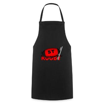 RUGBY ST - Tablier de cuisine - noir - Devant - AI Model Male 185 dark (185cm)