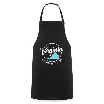 Mutter Virginia Design für stolze Virginier - Kochschürze - Schwarz - Vorne - AI Model Male 185 dark (185cm)