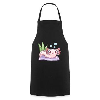 Underwater Chalk Design for Axolotl Lovers - Cooking Apron - black - Front - AI Model Male 185 dark (185cm)