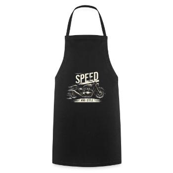 Speed and Style Motorcycle - Cooking Apron - black - Front - AI Model Male 185 dark (185cm)