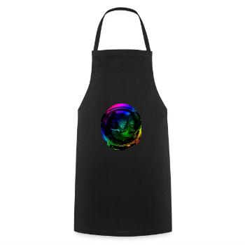 Astronaut Chameleon Reptile Keeper Outer Space - Cooking Apron - black - Front - AI Model Male 185 dark (185cm)