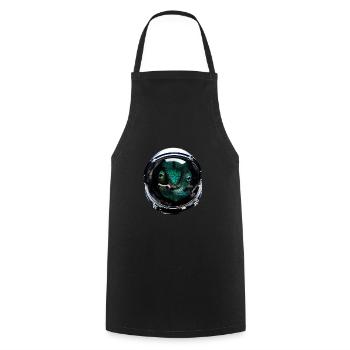 Astronaut Chamäleon Reptilienhalter Weltraum - Kochschürze - Schwarz - Vorne - AI Model Male 185 dark (185cm)