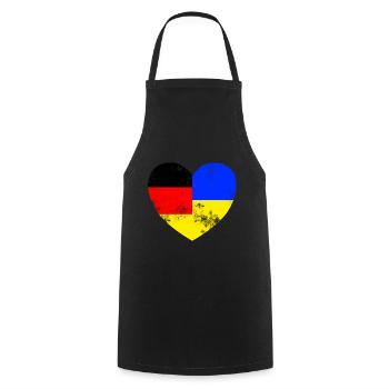 deutschland ukraine herz - Kochschürze - Schwarz - Vorne - AI Model Male 185 dark (185cm)