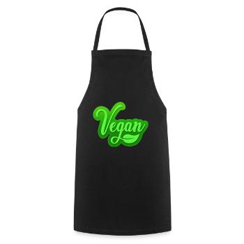 Green Leaf Design for Proud Vegans - Cooking Apron - black - Front - AI Model Male 185 dark (185cm)