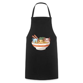 Conception de nouilles Ramen Axoltol pour les amateurs d’axolotl - Tablier de cuisine - noir - Devant - AI Model Male 185 dark (185cm)