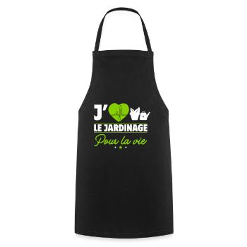 J'aime le jardinage – une passion pour la vie ! - Tablier de cuisine - noir - Devant - AI Model Male 185 dark (185cm)