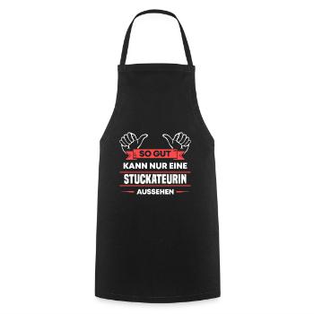 Stuckateurin Design für stolze Handwerker - Kochschürze - Schwarz - Vorne - AI Model Male 185 dark (185cm)