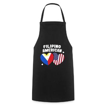 Liebesdesign für stolze amerikanische Pinoys - Kochschürze - Schwarz - Vorne - AI Model Male 185 dark (185cm)