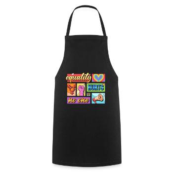Equality Hurts No One Pride LGBTQIA+ Design - Cooking Apron - black - Front - AI Model Male 185 dark (185cm)