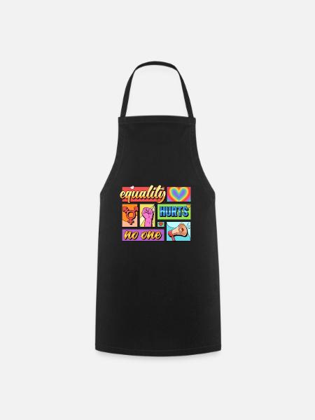 Equality Hurts No One Pride LGBTQIA+ Design - Kochschürze - Schwarz