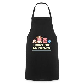Friends Huhn Kuh Fisch Design für Veganer - Kochschürze - Schwarz - Vorne - AI Model Male 185 dark (185cm)
