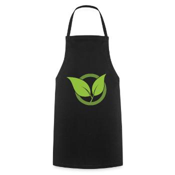 Green Leaves Icon Design for Proud Vegans - Cooking Apron - black - Front - AI Model Male 185 dark (185cm)