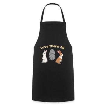 Conception de lapin mignon pour les propriétaires de lapins - Tablier de cuisine - noir - Devant - AI Model Male 185 dark (185cm)