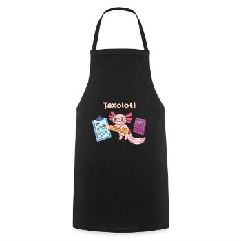 Taxolotl Pun Design für Axolotl-Liebhaber - Kochschürze - Schwarz - Vorne - AI Model Male 185 dark (185cm)
