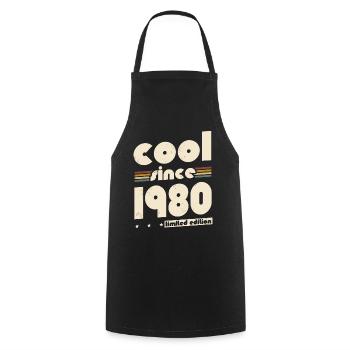 Cool since 1980 vintage birthday 1980 - Cooking Apron - black - Front - AI Model Male 185 dark (185cm)