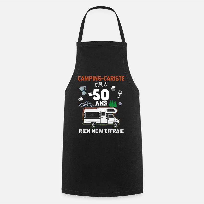 camping cariste je suis retraité - Tablier de cuisine - noir