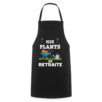 Mes plants de retraite Citation Jardinier - Tablier de cuisine - noir - Devant - AI Model Male 185 dark (185cm)