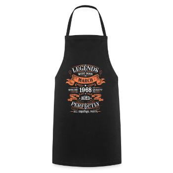 The legends were born in March 1968 gift - Cooking Apron - black - Front - AI Model Male 185 dark (185cm)
