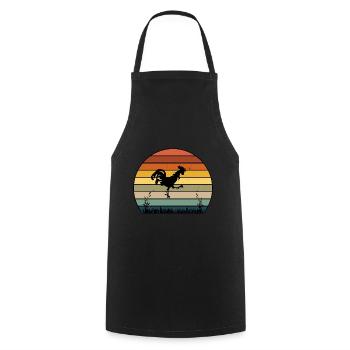 Vintage Chicken Retro Rooster Gift - Cooking Apron - black - Front - AI Model Male 185 dark (185cm)