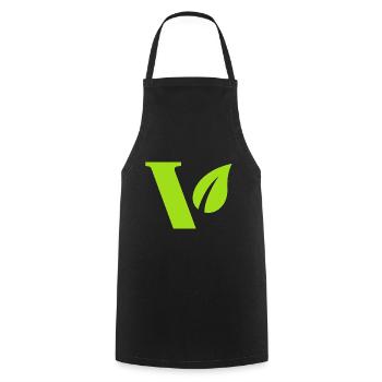 Vegan V Design for proud vegans - Cooking Apron - black - Front - AI Model Male 185 dark (185cm)