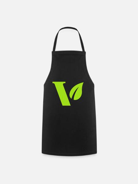 Vegan V Design für stolze Veganer - Kochschürze - Schwarz
