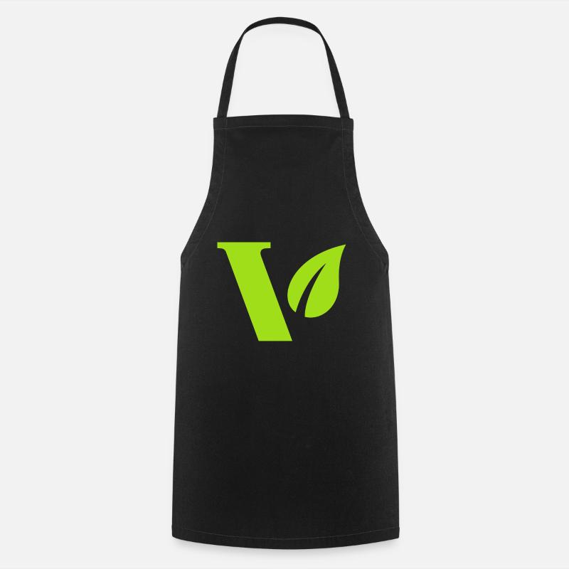Vegan V Design for proud vegans - Cooking Apron - black