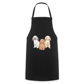 Conception de lapin mignon pour les propriétaires de lapins - Tablier de cuisine - noir - Devant - AI Model Male 185 dark (185cm)