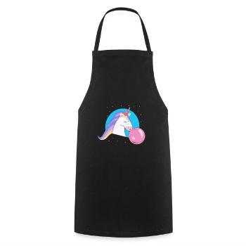 Unicorn with bubble gum bubble - Cooking Apron - black - Front - AI Model Male 185 dark (185cm)