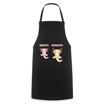 Axolitl Maxolotl Pun Design for Axolotl Lovers - Cooking Apron - black - Front - AI Model Male 185 dark (185cm)