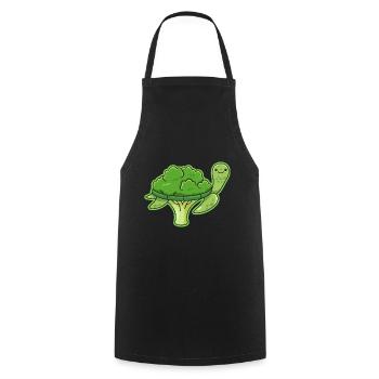 Turtle Broccoli Design for - Cooking Apron - black - Front - AI Model Male 185 dark (185cm)