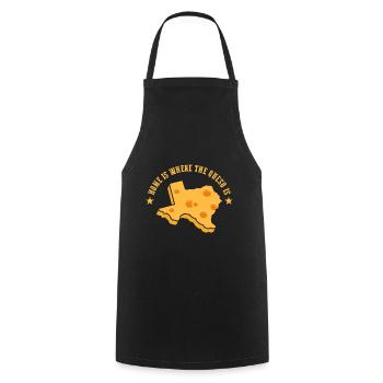 Cheese of Texas Design für stolze Texaner - Kochschürze - Schwarz - Vorne - AI Model Male 185 dark (185cm)