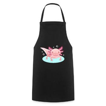 Happy Axolotl Design für Axolotl-Liebhaber - Kochschürze - Schwarz - Vorne - AI Model Male 185 dark (185cm)