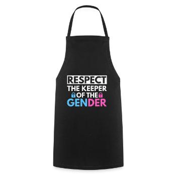Gender Reveal Design für eine Gender-Hüterin - Kochschürze - Schwarz - Vorne - AI Model Male 185 dark (185cm)
