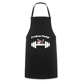 Frohen Pump Weihnachtsmann und Rentier - Kochschürze - Schwarz - Vorne - AI Model Male 185 dark (185cm)