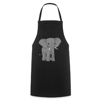 Éléphant - Tablier de cuisine - noir - Devant - AI Model Male 185 dark (185cm)