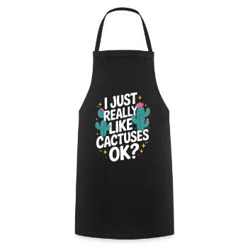 Cactus Cacti Desert Plant - Cooking Apron - black - Front - AI Model Male 185 dark (185cm)