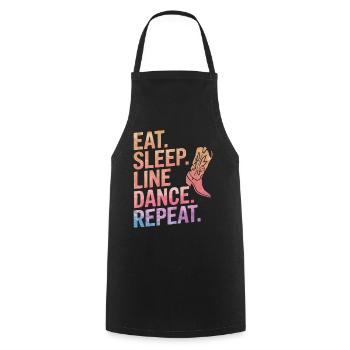 Line Dancing Dancing Dancers - Cooking Apron - black - Front - AI Model Male 185 dark (185cm)