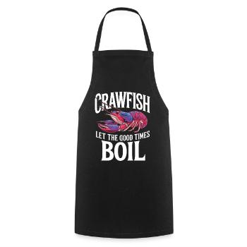 Homards, crabes, crevettes, fruits de mer - Tablier de cuisine - noir - Devant - AI Model Male 185 dark (185cm)
