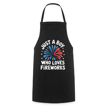 Pyrotechniker Feuerwerk Pyrotechnik - Kochschürze - Schwarz - Vorne - AI Model Male 185 dark (185cm)